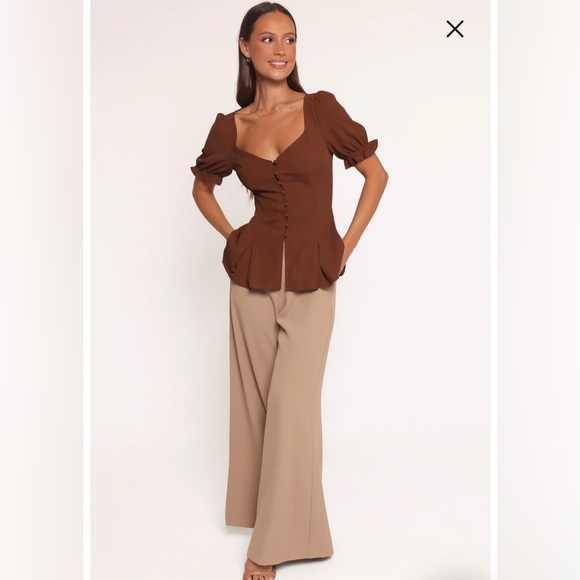 NWT- Petal & Pup Kameran Peplum Top, Chocolate, XS - Picture 5 of 12
